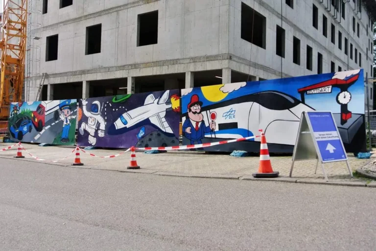 Beim DLR-Sommerfest 2014 begeisterte Graffiti Stuttgart Groß und Klein mit einer kreativen Mitmachaktion rund um das Thema „Zukunftswege“.