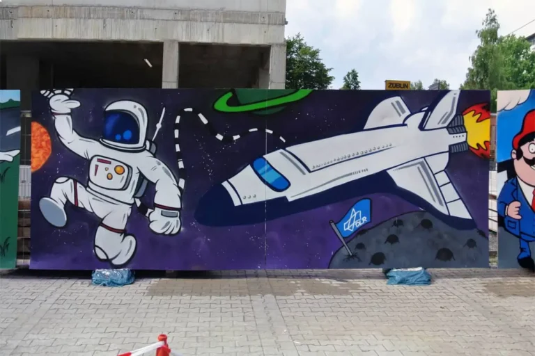 Beim DLR-Sommerfest 2014 begeisterte Graffiti Stuttgart Groß und Klein mit einer kreativen Mitmachaktion rund um das Thema „Zukunftswege“.