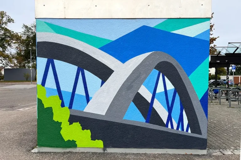 Alternativtext: Graffiti-Teamevent der SSB an den Betriebsgebäuden in Stuttgart-Heumaden