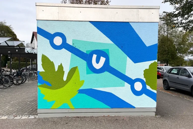 Alternativtext: Graffiti-Teamevent der SSB an den Betriebsgebäuden in Stuttgart-Heumaden